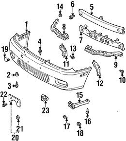 Foto de Tornillo de riel de soporte de cubierta parachoque Original para Lexus ES300 Lexus ES330 Toyota Corolla Toyota Matrix Marca LEXUS Nmero de Parte 9010506246