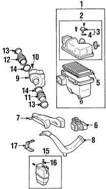 Foto de Caja del Filtro de Aire Original para Lexus ES300 2002 2003 Lexus ES330 2004 Toyota Camry 2002 2003 Marca LEXUS Nmero de Parte 177050A140