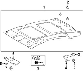 Foto de Parasol / Visera Original para Lexus ES350 2007 2008 2009 Marca LEXUS Nmero de Parte 7432033A40A0