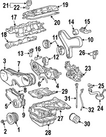 Foto de Tensor de Correa del Tiempo Original para Lexus RX400h Toyota Highlander Marca LEXUS Nmero de Parte 1354020040