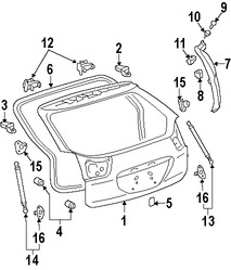 Foto de Soporte Elevacin Puerta Trasera Original para Lexus RX400h Lexus RX330 Lexus RX350 Marca LEXUS Nmero de Parte 6895049215