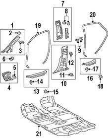 Foto de Clip de Panel de Moldura Pilar A Original para Toyota Highlander Lexus  Lexus CT200h Lexus RX350 Marca LEXUS Nmero de Parte 9095008005