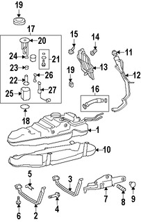 Foto de Soporte Tanque de Combustible Original para Lexus LX570 Toyota Land Cruiser Marca LEXUS Nmero de Parte 7760260110