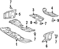 Foto de Guardasalpicaduras del soporte del radiador Original para Lexus HS250h Lexus CT200h Toyota Prius Toyota  Scion iM Marca LEXUS Nmero de Parte 5144212210