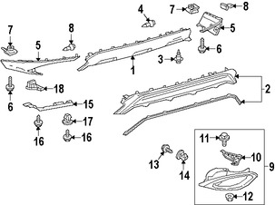 Foto de Tuerca de cubierta de parachoques Original para Lexus  Toyota Marca LEXUS Nmero de Parte 9018305050