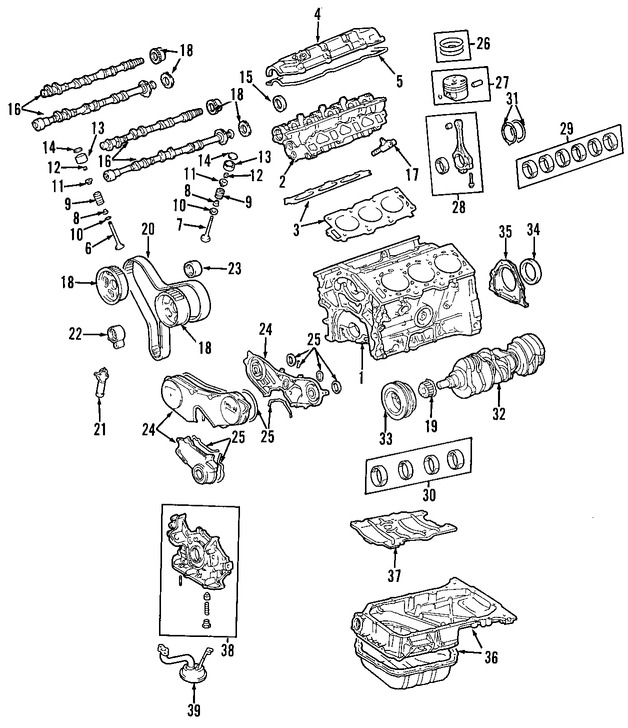 Foto de Juego Completo Empacaduras del Motor Original para Lexus ES330 2004 Marca LEXUS Nmero de Parte 0411120282