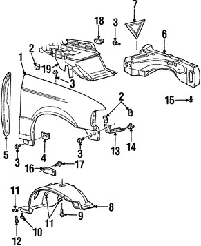 Foto de Protector de Guardafangos Original para Mazda B2300 Mazda  Mazda B3000 Mazda B4000 Marca MAZDA Nmero de Parte ZZP053489A