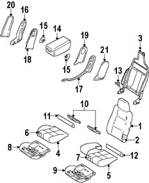 Foto de Bastidor de Respaldo de Asiento Original para Mazda B2300 Mazda B3000 Mazda B4000 Marca MAZDA Nmero de Parte 1F9088133