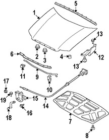 Foto de Aislamiento del capo Original para Mazda Tribute 2008 2009 2010 2011 Marca MAZDA Nmero de Parte ZZCA68661A