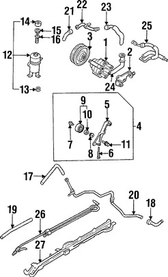 Foto de Deposito Liquido Hidraulico Direccion Asistida Original para Mazda Millenia Marca MAZDA Nmero de Parte TA163269XA