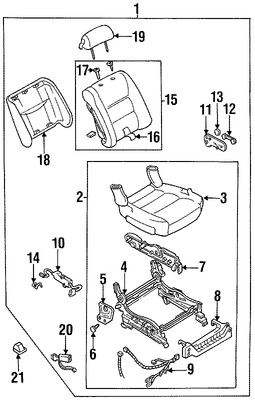 Foto de Guia de Reposacabezas Original para Mazda Millenia 1995 1996 1997 1998 1999 2000 Marca MAZDA Nmero de Parte J00188148A09