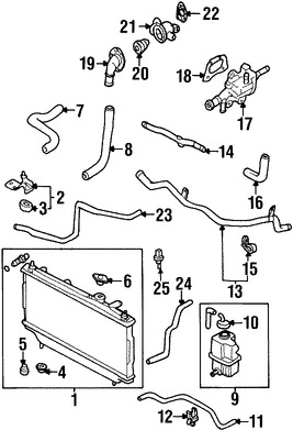 Foto de Brida de Drenaje de Refrigerante de Motor Original para Mazda Protege Mazda Protege5 Marca MAZDA Nmero de Parte FP471517ZA