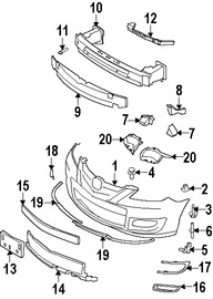 Foto de Barra de Impacto del Parachoque Original para Mazda 3 2007 2008 2009 Marca MAZDA Nmero de Parte BA6R50B31A