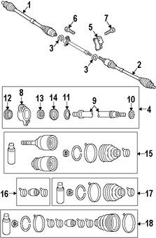 Foto de Sello Semieje Junta Homocinetica Original para Mazda 3 Mazda 2 Marca MAZDA Nmero de Parte GA6725744