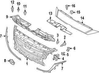 Foto de Molde de rejilla Original para Mazda 3 2014 2015 2016 Marca MAZDA Nmero de Parte BJS75003364