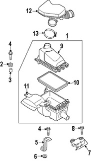 Foto de Conjunto de carcasa y filtro de aire Original para Mazda CX-9 Marca MAZDA Nmero de Parte CY0113300G