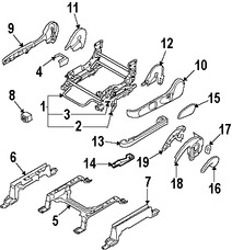 Foto de Cobertor de bisagra de asiento Original para Mazda CX-9 Mazda 5 Mazda CX-7 Marca MAZDA Nmero de Parte BP4K881G702