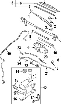 Foto de Boquilla del Limpiaparabrisas Original para Mazda 6 2003 2004 2005 2006 2007 2008 Marca MAZDA Nmero de Parte GK2A67510B