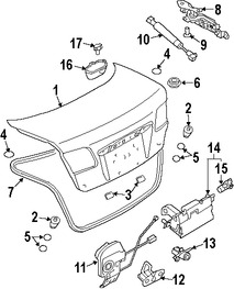 Foto de Tapa del maletero Original para Mazda 6 2003 2004 2005 2006 2007 2008 Marca MAZDA Nmero de Parte GK2A52610E