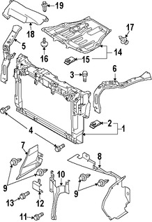 Foto de Guardasalpicaduras del soporte del radiador Original para Mazda CX-7 2007 2008 2009 Marca MAZDA Nmero de Parte EG2156253B