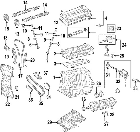 Foto de Arbol de Levas Original para Mazda MX-5 Miata Mazda 6 Marca MAZDA Nmero de Parte L3E312420