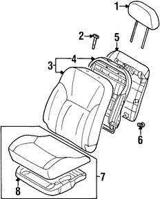 Foto de Guia de Reposacabezas Original para Mitsubishi Eclipse 2002 2003 2004 2005 Mitsubishi Endeavor 2008 2010 Marca Mitsubishi Nmero de Parte MR639080