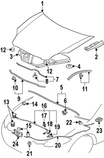 Foto de Aislamiento del capo Original para Mitsubishi Eclipse Marca Mitsubishi Nmero de Parte MR987595