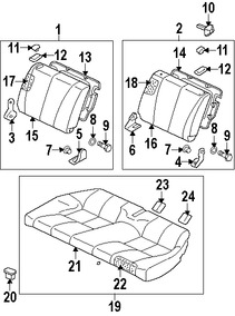 Foto de Cojin de respaldo de Asiento Original para Mitsubishi Eclipse Marca Mitsubishi Nmero de Parte MN177460