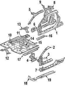 Foto de Pilar A de Carroceria Original para Mitsubishi Eclipse Marca Mitsubishi Nmero de Parte MN186557