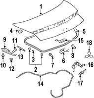 Foto de Tapa del maletero Original para Mitsubishi Eclipse 2007 2008 2009 2010 2011 2012 Marca Mitsubishi Nmero de Parte 5920A064