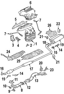 Foto de Empacadura de Tubo de Escape a Mltiple Original para Mitsubishi Galant Mitsubishi Eclipse Marca Mitsubishi Nmero de Parte MN153139