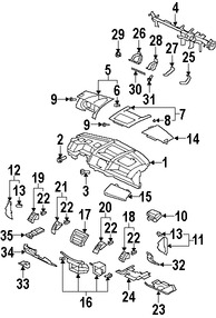 Foto de Cubierta de Panel de Instrumentos Original para Mitsubishi Outlander Mitsubishi Outlander Sport Marca Mitsubishi Nmero de Parte 8002A052