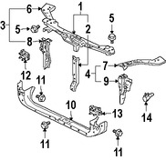 Foto de Barra sujecin soporte del radiador Original para Mitsubishi Endeavor Marca Mitsubishi Nmero de Parte 5256A439