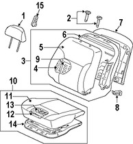 Foto de Almohadilla Calentadora de Asiento Original para Mitsubishi Endeavor Mitsubishi Galant Marca Mitsubishi Nmero de Parte MR595780