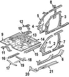 Foto de Travesano Plataforma de Piso Original para Mitsubishi Endeavor Marca Mitsubishi Nmero de Parte MR972885