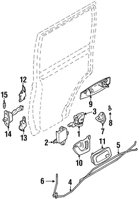 Foto de Bisagra de puerta Original para Mitsubishi Montero Mitsubishi Endeavor Mitsubishi Galant Marca Mitsubishi Nmero de Parte MR220212