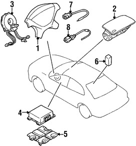 Foto de Mdulo de control del Air Bag Original para Mitsubishi Lancer 2006 2007 Marca Mitsubishi Nmero de Parte MN141446