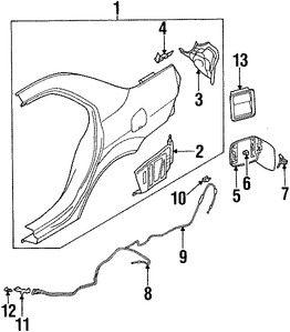 Foto de Cable de Puerta del Tanque de Combustible Original para Mitsubishi Lancer 2002 2003 2004 2005 2006 2007 Marca Mitsubishi Nmero de Parte MR525707