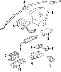 Foto de Sensor de impacto del Air Bag Original para Mitsubishi Lancer Mitsubishi Outlander Marca Mitsubishi Nmero de Parte 8651A143