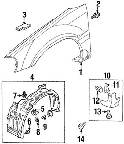 Foto de Enganche de cubierta de parachoques Original para Mitsubishi Endeavor Mitsubishi Galant Mitsubishi Eclipse Mitsubishi Outlander Dodge Stratus Marca Mitsubishi Parte #MU001220