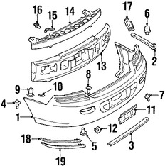 Foto de Perno de cubierta de parachoques Original para Mitsubishi Eclipse Mitsubishi Mighty Max Mitsubishi Galant Mitsubishi Endeavor Dodge Stratus Chrysler Sebring Marca Mitsubishi Parte #MU140009