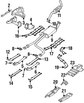 Foto de Tubo de Escape Intermedio Original para Nissan Pathfinder Nissan Pickup Infiniti QX4 Marca NISSAN Nmero de Parte 200200W000