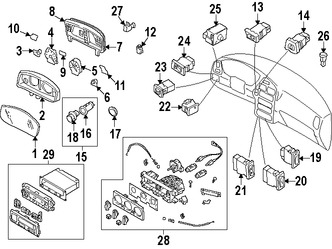 Foto de Interruptor de Luz de Emergencia Original para Infiniti QX4 Nissan Pathfinder Marca NISSAN Nmero de Parte 252900W000