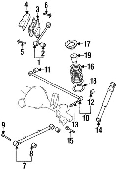 Foto de Buje de Barra de Rastreo de Suspension Original para Nissan Pathfinder Infiniti QX4 Marca NISSAN Nmero de Parte 551350W000