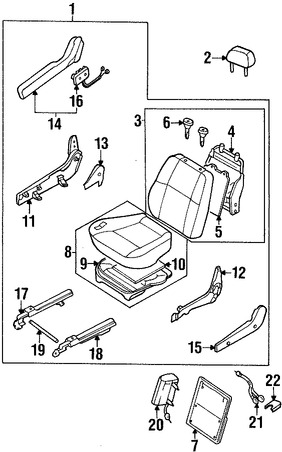 Foto de Cubierta de Riel de Asiento Original para Nissan Pathfinder Infiniti QX4 Marca NISSAN Nmero de Parte 875083W524