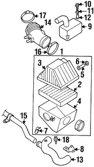 Foto de Aislante de la carcasa del filtro de aire Original para Nissan Frontier Nissan Xterra Marca NISSAN Nmero de Parte 1658284A10