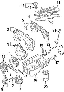 Foto de Empacadura de Tapa de Aceite del Motor Original para Infiniti QX4 Nissan Xterra Nissan Pathfinder Nissan Frontier Nissan Quest Marca NISSAN Nmero de Parte 15270D0103