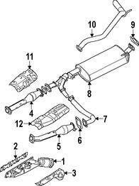 Foto de Tubo de Escape Intermedio Original para Infiniti QX56 Nissan Titan Nissan Armada Marca NISSAN Nmero de Parte 20030ZE00B