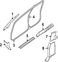 Foto de Juego de Molduras Pilar de Puerta Original para Nissan Titan Marca NISSAN Nmero de Parte 769148S510