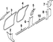 Foto de Juego de Molduras Pilar de Puerta Original para Nissan Titan Nissan Armada Infiniti QX56 Marca NISSAN Nmero de Parte 76915ZR30B